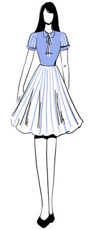 Girl in designer clothes  Illustration