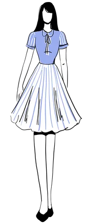 Girl in designer clothes  Illustration