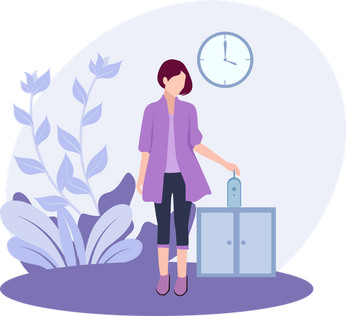 Girl in designer studio  Illustration