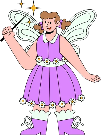 Girl in Fairy costume  イラスト