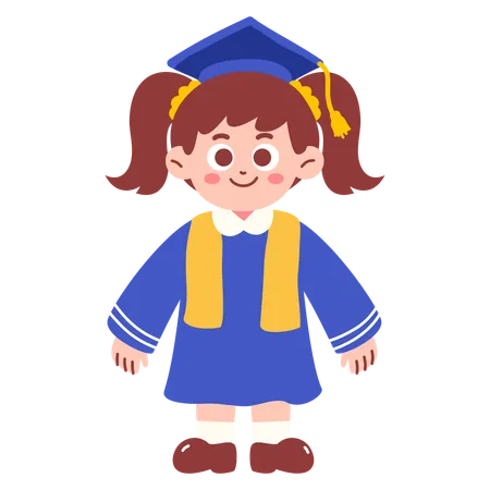 Girl in graduation dress  Illustration