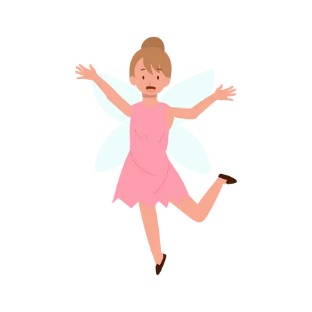 Girl in Halloween fairy dress costume Illustration