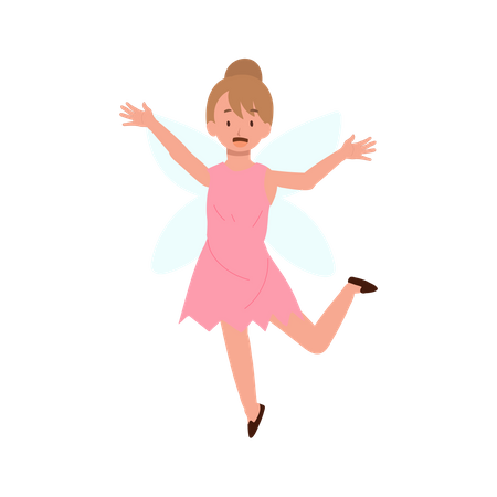 Girl in Halloween fairy dress costume  Illustration