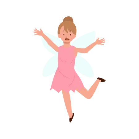 Girl in Halloween fairy dress costume  Illustration