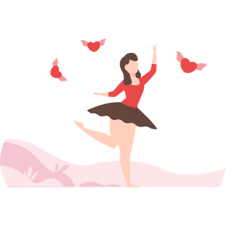 Girl in love  Illustration