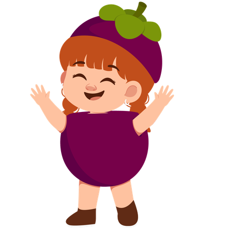 Girl in Mangosteen Costume  Illustration