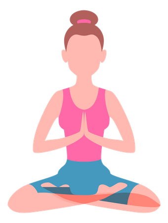 Girl in meditation pose  Illustration