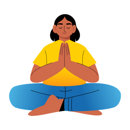 Girl in meditation pose  Illustration