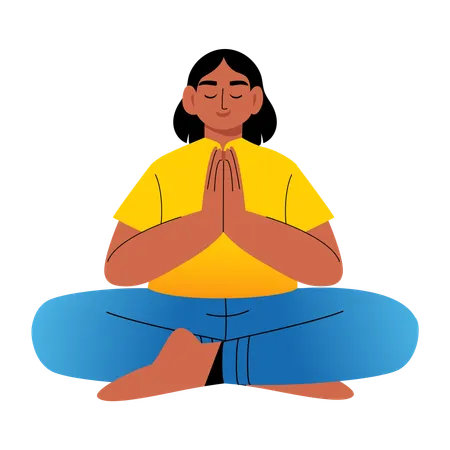 Girl in meditation pose  Illustration