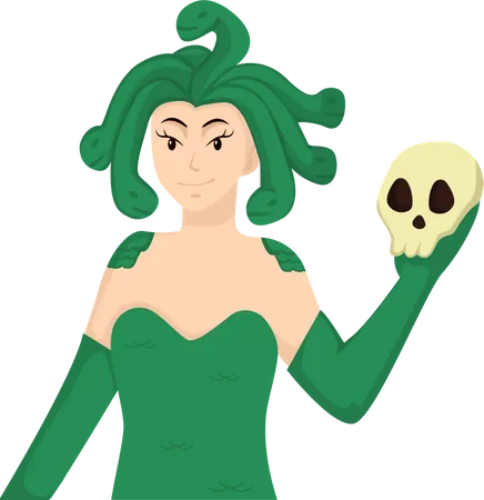 Medusa Halloween Character Design Illustration Illustration