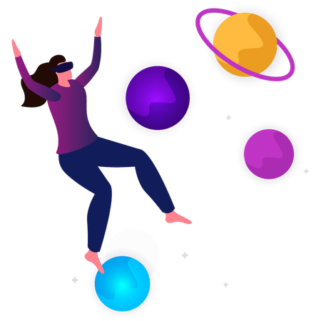 Girl In Metaverse  Illustration