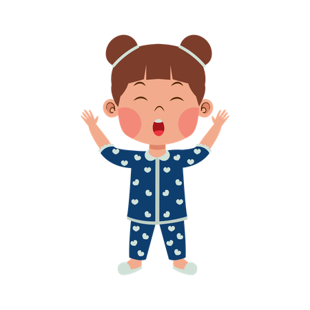 Girl in Pajama  Illustration