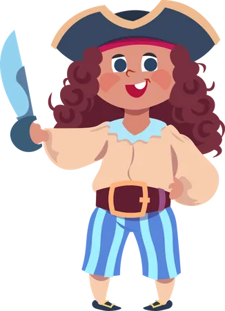 Girl In Pirating Costume  Illustration