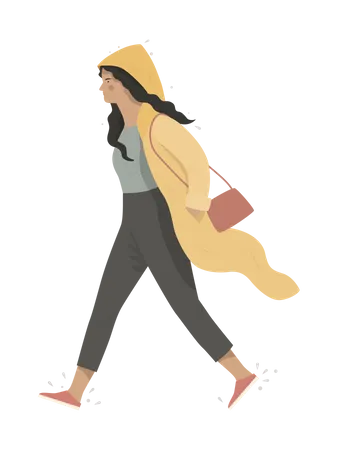 Girl in raincoat  Illustration