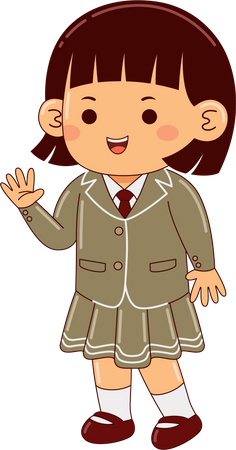 Girl In School Dress  Illustration
