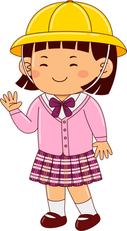 Girl In School Dress  Illustration