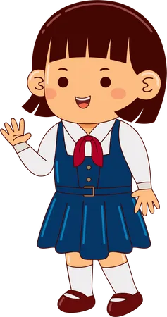 Girl In School Uniform  Illustration