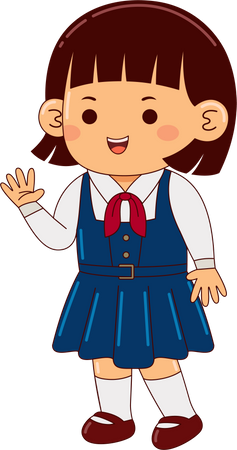 Girl In School Uniform  Illustration