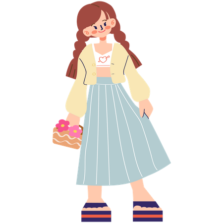 Girl in spring clothes Illustration