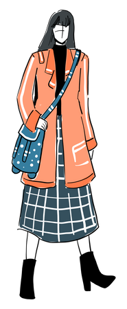 Girl in stylish clothes  Illustration