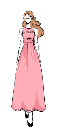 Girl in stylish costume Illustration