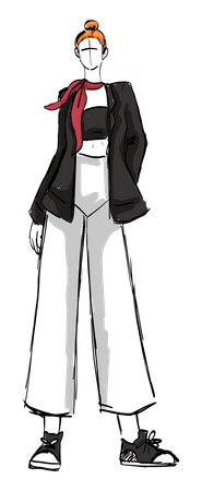 Girl in stylish costume Illustration