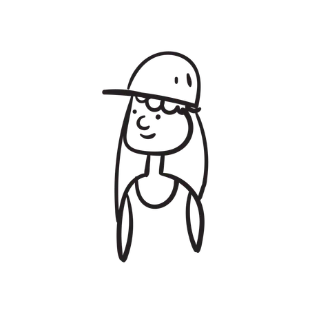 Girl in summer wearing cap  Illustration