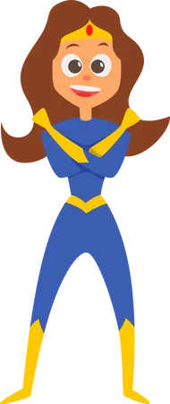 Girl In Superhero Costume Illustration