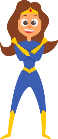 Girl In Superhero Costume  Illustration