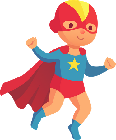 Girl In Superhero Costume  Illustration