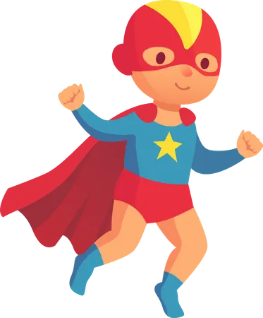 Girl In Superhero Costume  Illustration