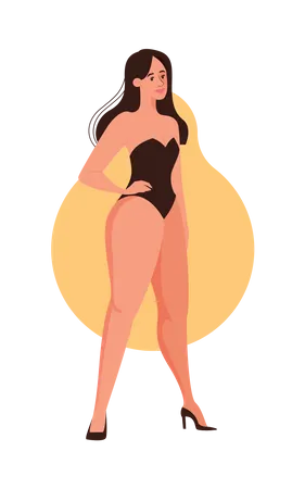 Girl in swimming suit Illustration