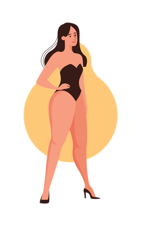 Girl in swimming suit  Illustration