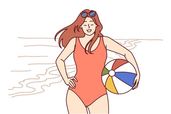 Girl in swimsuit  Illustration