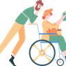 illustration for girl in wheelchair with cat