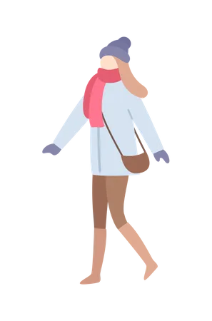 Girl in winter clothes  Illustration