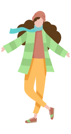Girl in winter clothes  イラスト