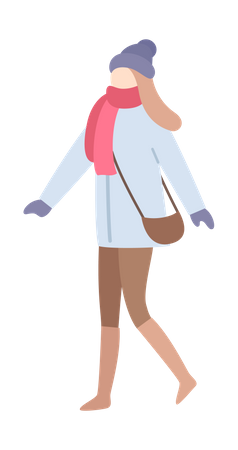 Girl in winter clothes  Illustration