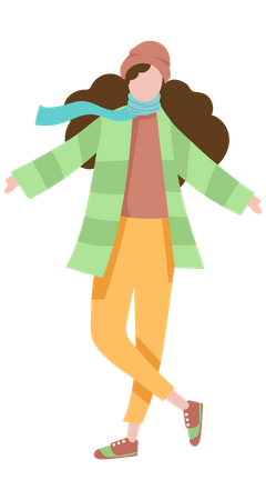 Girl in winter clothes  Illustration