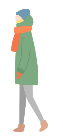 Girl in winter clothes  Illustration