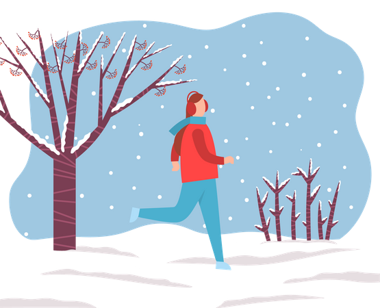 Girl in winter wear  Illustration