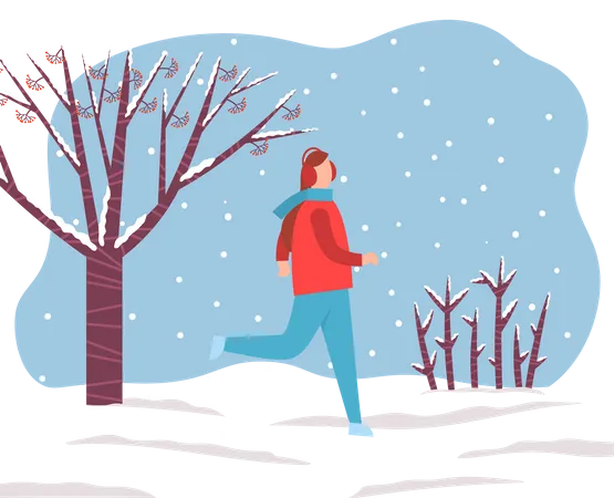 Girl in winter wear  Illustration