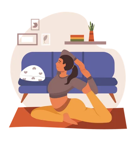 Girl in yoga pose Illustration