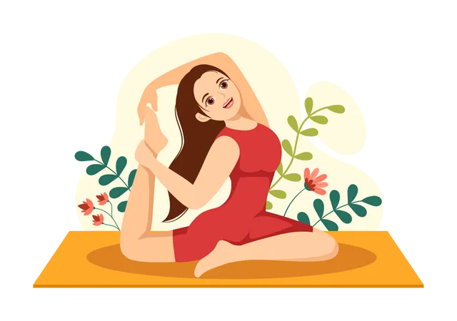 Girl in Yoga pose  Illustration