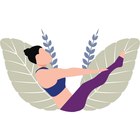 Girl In Yoga Pose For Wellness  Illustration