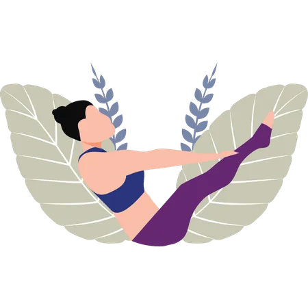 The Girl Is In Yoga Pose For Wellness Illustration