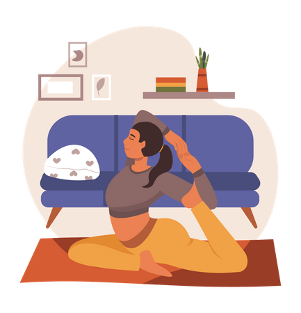 Girl in yoga pose  Illustration