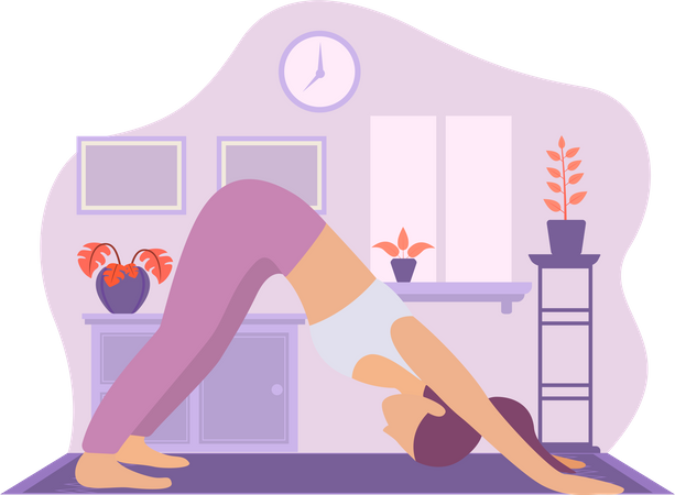 Girl in yoga position  Illustration