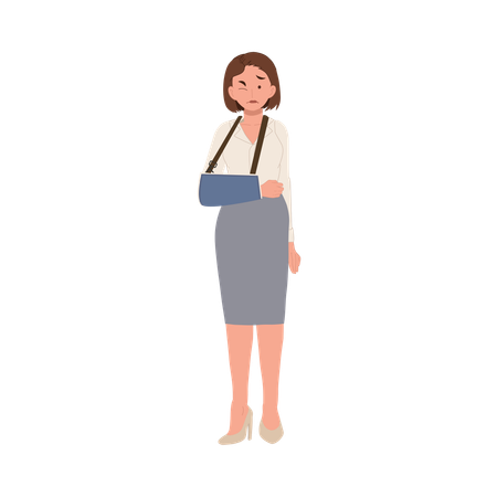 Girl Injury With Broken Arm In Cast Healthcare And Medical Recovery  Illustration