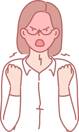 Girl is angry and frustrated  Illustration